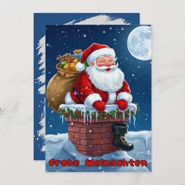 Frohe Weinachten, Postkarte  Inbjudningar (Fram/baksida)