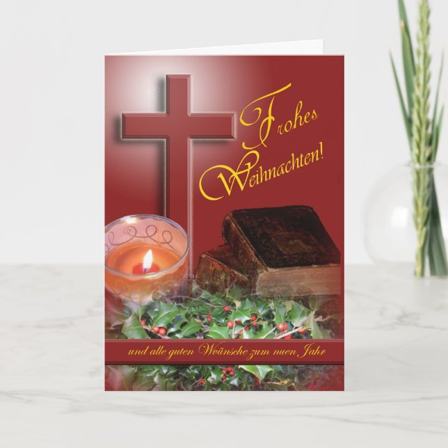 Frohes Weihnachten tyskgod jul Helgkort (Framsida)