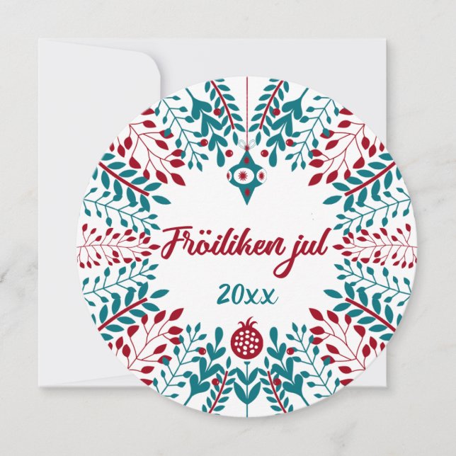 Fröhliche jul, julkort (Framsida)