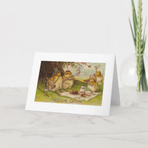 Frohliche Ostern! Tyskt påskkort för vintage Helgkort