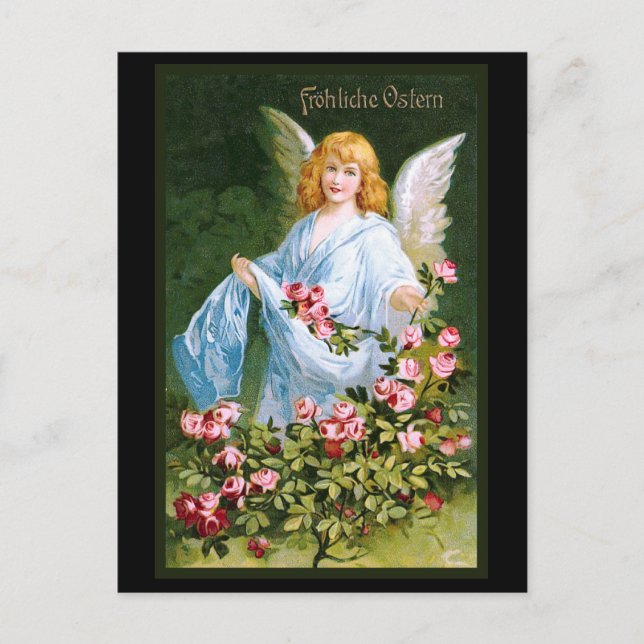 "Frohliche Ostern" Vintage tyska Vykort (Framsida)