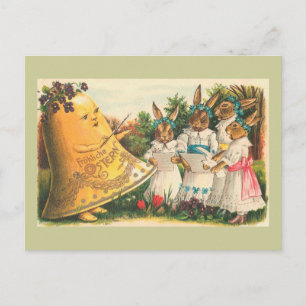 Fröhliche Ostern vintagepåskhare Helg Vykort