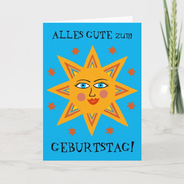 fröhliche Sonne GLÜCKLICH Alles Gute Geburtstag Kort (Framsida)