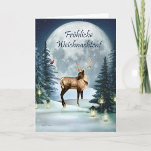 Fröhliche Weichnachten German julkort Hjort Card Helgkort