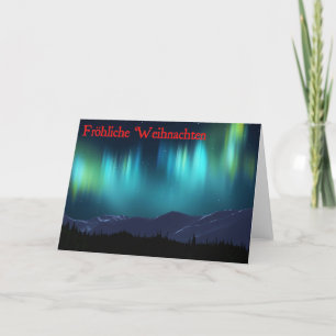 Frohliche Weihnachten - Aurora Borealis Helgkort
