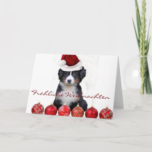 Fröhliche Weihnachten Bernese Mountain hund-kort Helgkort (Framsida)