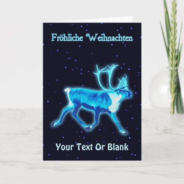 Fröhliche Weihnachten - Blue Västindiou (renare) Helgkort (Framsida)