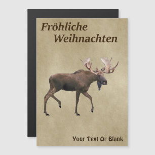 Fröhliche Weihnachten - Bull Moose on Old Papper