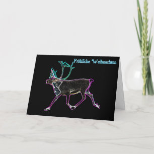 Frohliche Weihnachten - elektrisk Caribou Helgkort