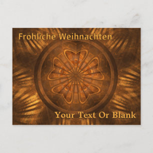 Fröhliche Weihnachten - Fractal Wood Carving Vykort