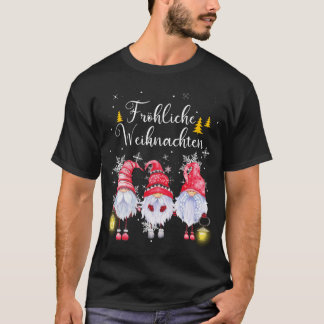 Frohliche Weihnachten God jul Gnomes T Shirt