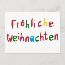 Fröhliche Weihnachten - Grußkarte bunt Vykort