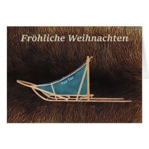 Fröhliche Weihnachten - Hund Sled Hälsningskort