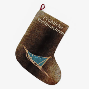 Fröhliche Weihnachten - Hund Sled Stor Julstrumpa