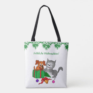 Fröhliche Weihnachten, Hund und Katze auf Deutsch Tygkasse