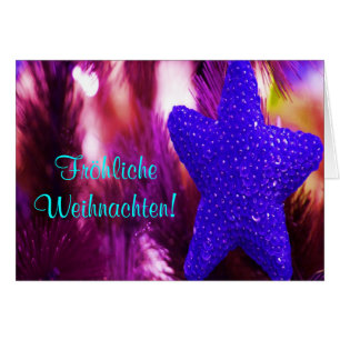 Fröhliche Weihnachten jul Lila Star Hälsningskort