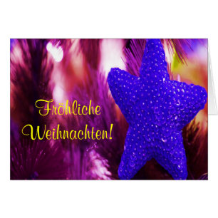 Fröhliche Weihnachten jul Lila Star II Hälsningskort