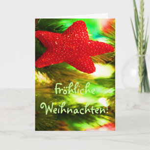 Fröhliche Weihnachten jul Red Star I Helgkort