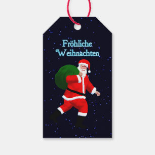 Frohliche Weihnachten - Jultomten Presentetikett