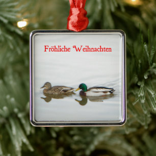 Frohliche Weihnachten - Mallards Julgransprydnad Metall