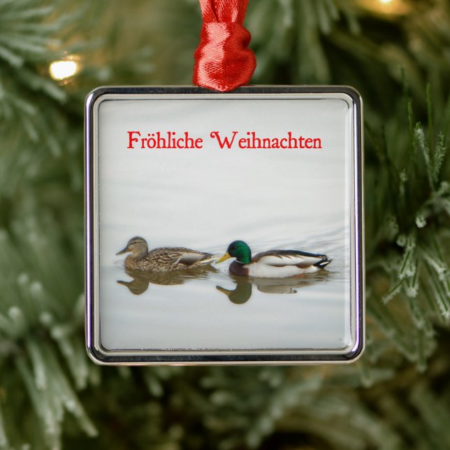 Frohliche Weihnachten - Mallards Julgransprydnad Metall (Träd)