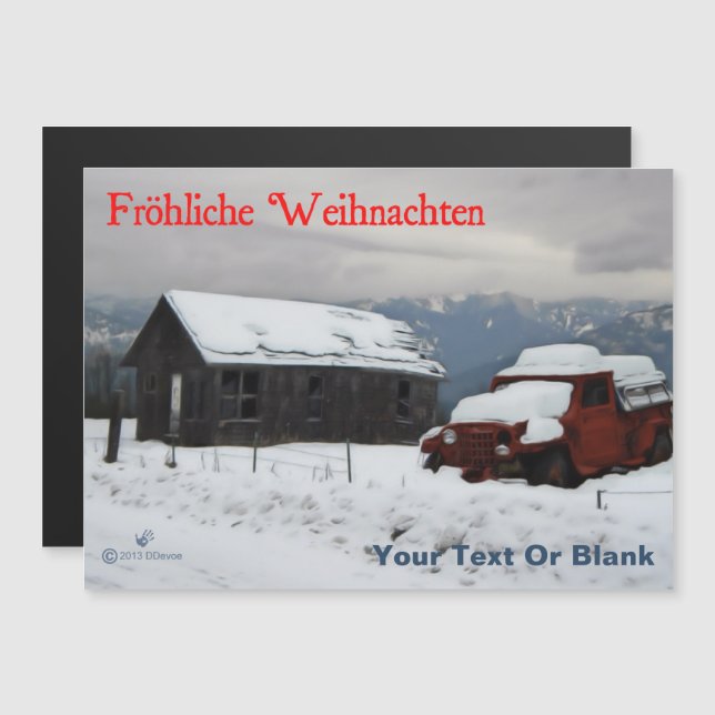 Fröhliche Weihnachten - Old Red Lastbil (Fram/baksida)