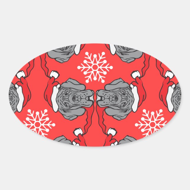 Fröhliche Weihnachten! Ovalt Klistermärke (Framsida)