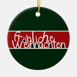 Frohliche Weihnachten prydnad Julgransprydnad Keramik