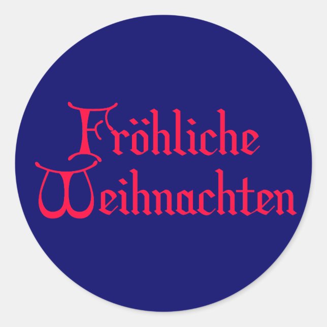 frohliche Weihnachten Runt Klistermärke (Framsida)