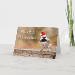Fröhliche Weihnachten Santa Chickadeekort Helgkort