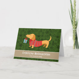 Fröhliche Weihnachten, söt dachshund Helgkort