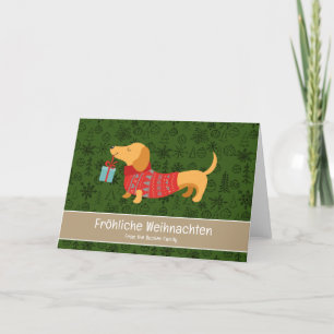 Fröhliche Weihnachten, söt dachshund Helgkort