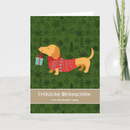 Fröhliche Weihnachten, söt dachshund Helgkort