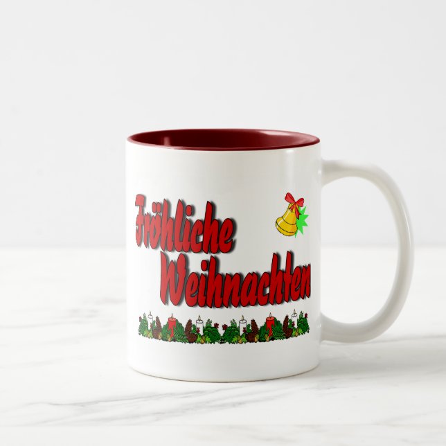 Fröhliche Weihnachten Två-Tonad Mugg (Höger)