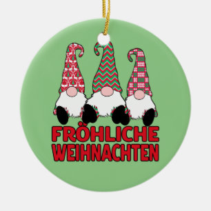 Fröhliche Weihnachten Tysk jul Nordic Gnom Julgransprydnad Keramik