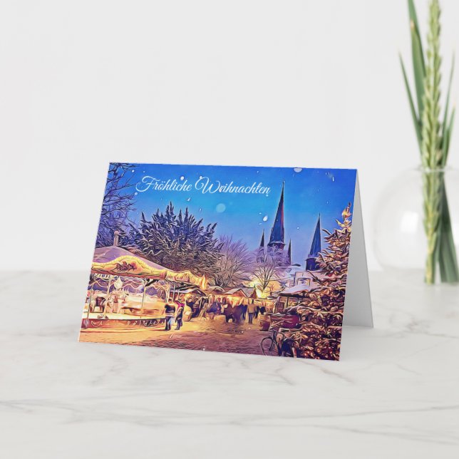 Fröhliche Weihnachten tyskjulkort Helgkort (Framsida)