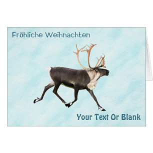 Fröhliche Weihnachten-Västindiou (renare) på Snö Hälsningskort