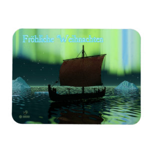Frohliche Weihnachten - Viking Frakt Magnet