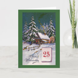 "Frohliche Weihnachten" Vintage tyska Helgkort