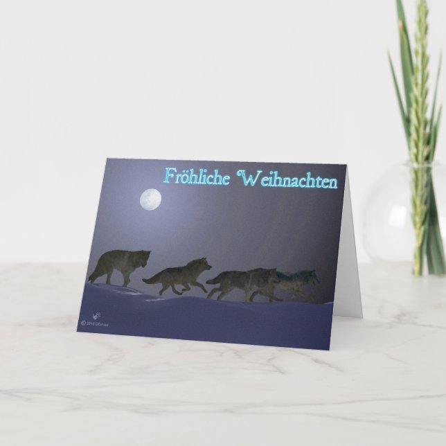 Fröhliche Weihnachten - Wolfpack Helgkort (Framsida)