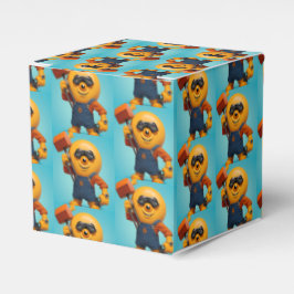 Fröhlicher Baumeister – Gelber Held mit Hammer Presentaskar