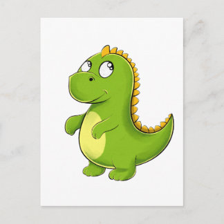 Fröhlicher Grüner Dino Vykort