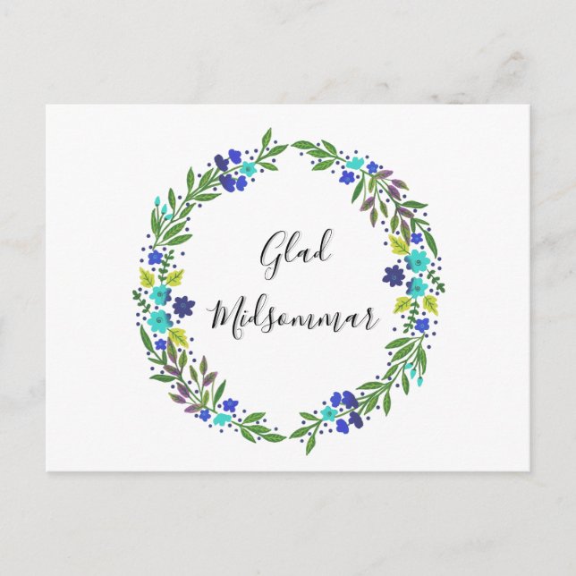 Fröhlicher Mittsommer Vykort (Framsida)
