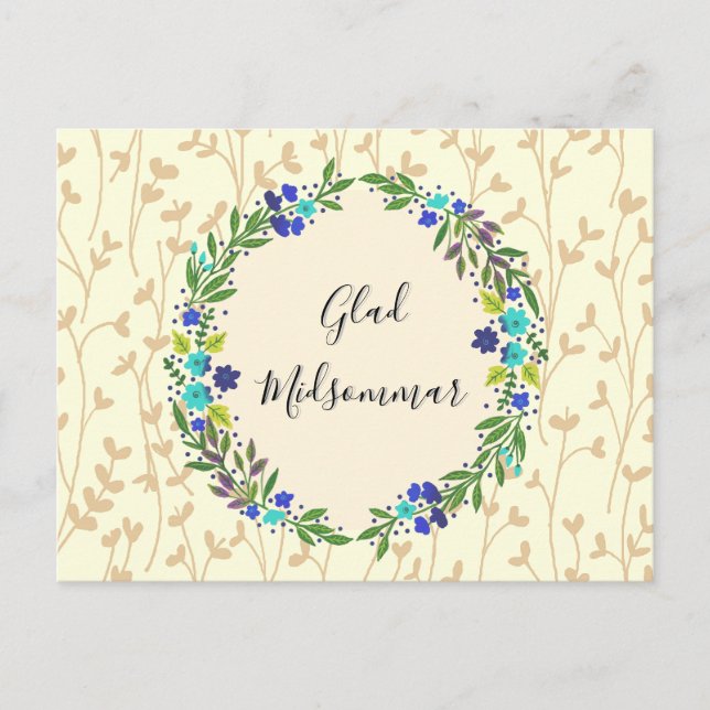 Fröhlicher Mittsommer Vykort (Framsida)