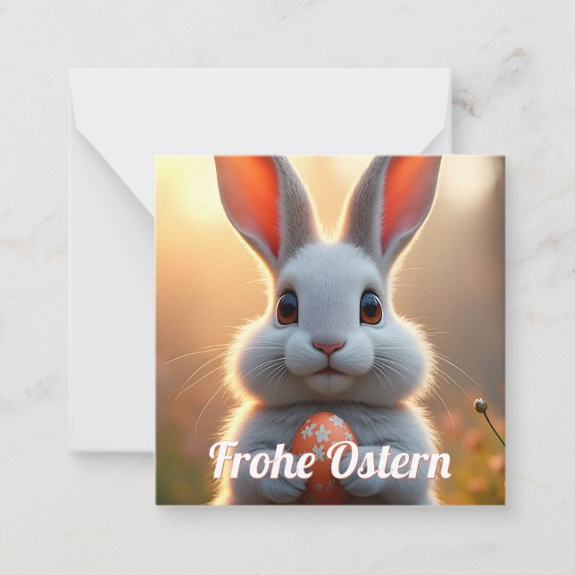 Fröhlicher Osterhase im Zauber des Frühlings Anteckningskort (Framsida)
