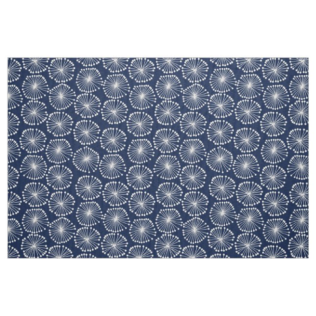 Fröhuvuden - vit på Mörk blått indigonr 001744 Tyg (Fat Quarter)