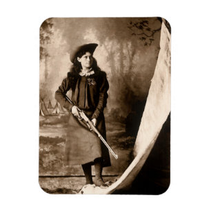 Fröken Annie Oakley med gevär, gammalt fotografisk Magnet