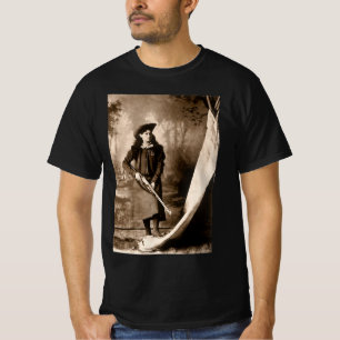 Fröken Annie Oakley med gevär, gammalt fotografisk Tröja