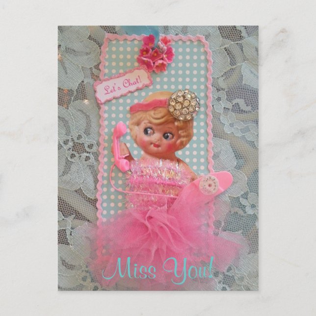 Fröken dig! Låt oss Chatta! vykort (Framsida)