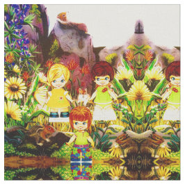 "Fröken Elizabeths" Retro Vänner Tyg! Tyg